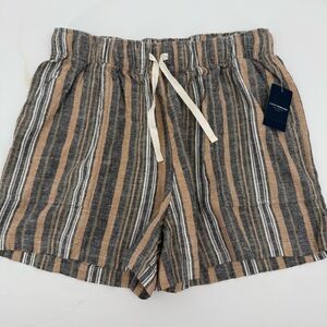 NWT Lucky Brand Pull On Shorts Striped Size Medium Boho‎ Beach Casual Minimalist